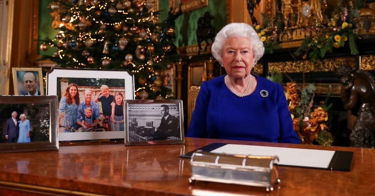 Britain's Queen Elizabeth II is seen in Windsor Castle, west of London, after recording her annual Christmas Day message