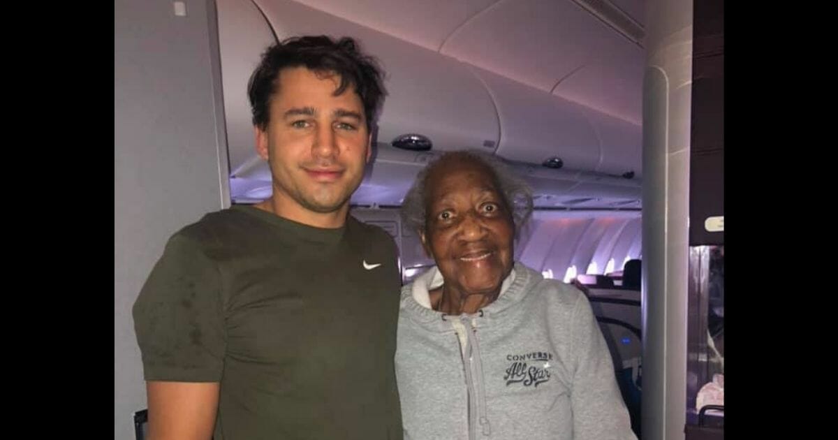 Thanks to a kindhearted passenger on a Virgin Atlantic flight, an 88-year-old woman was able to fly first-class from New York to the U.K. for the first time.