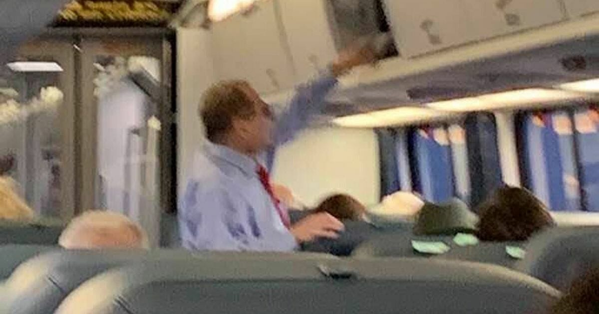 A man reported to be Jerrold Nadler on an Amtrak train.