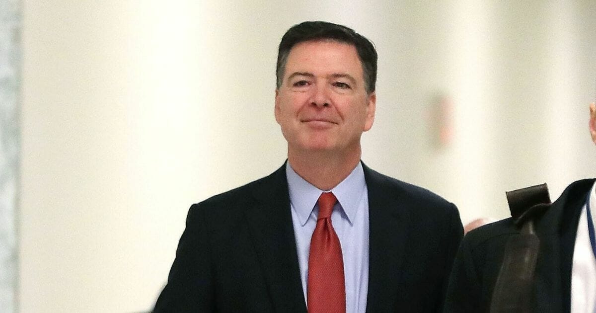 James Comey seen before testifying in late 2018.