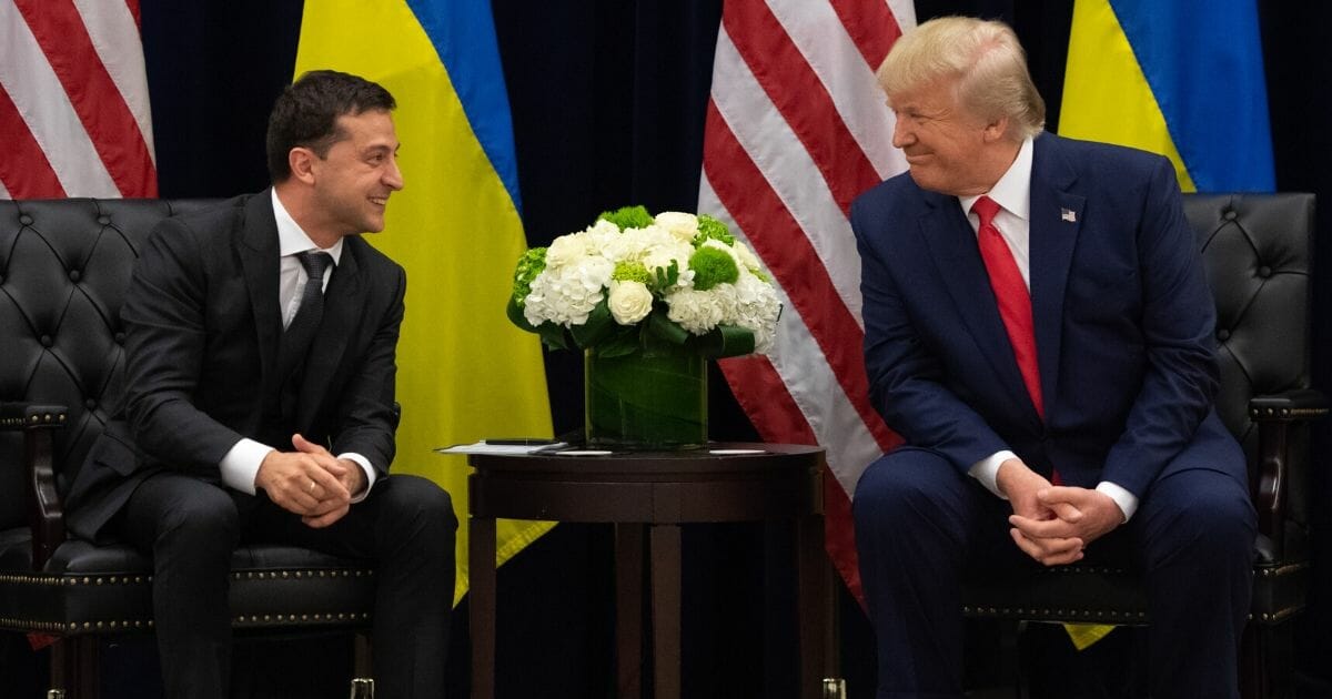 Ukraine President Volodymyr Zelesky exchanges grins with President Donald Trump in September during a sideline meeting at the United Nations General Assembly.