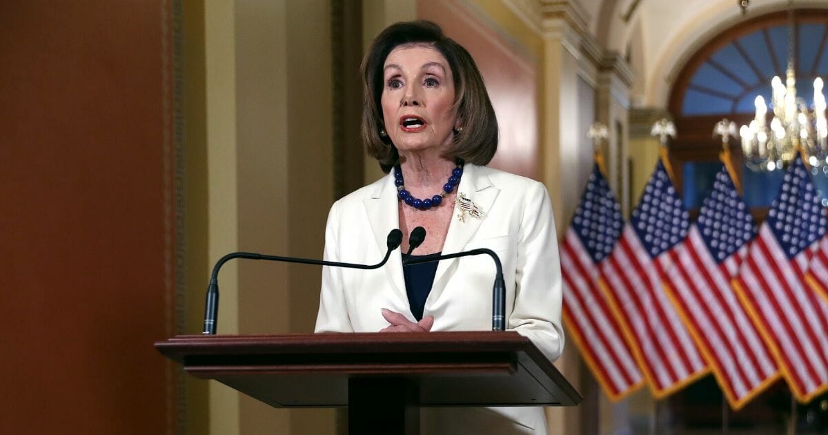 Speaker of the House Nancy Pelosi announced that the House will proceed with articles of impeachment against President Donald Trump at the Speaker's Balcony in the U.S. Capitol on Dec. 5, 2019 in Washington, D.C.
