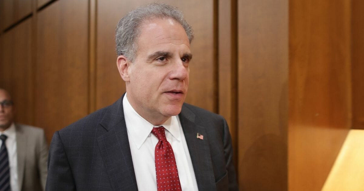Justice Department Inspector General Michael Horowitz arrives before testifying to the Senate Judiciary Committee in the Hart Senate Office Building in June 2018.
