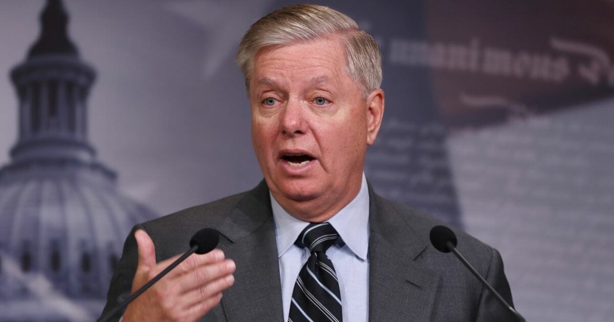 Senate Judiciary Committee Chairman Lindsey Graham holds a news conference Monday after the release of the Department of Justice's inspector general report on the FBI investigation of President Donald Trump and Trump's 2016 presidential campaign.