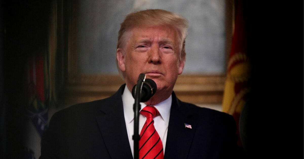 President Donald Trump makes a statement in the Diplomatic Reception Room of the White House on Oct. 27, 2019 in Washington, D.C.
