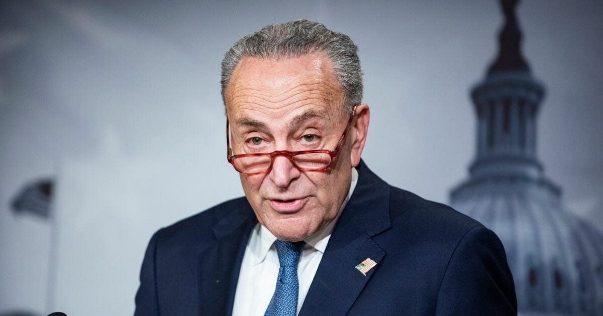 Senate Minority Leader Chuck Schumer holds a press conference at the U.S. Capitol on Dec. 16, 2019, in Washington, D.C.