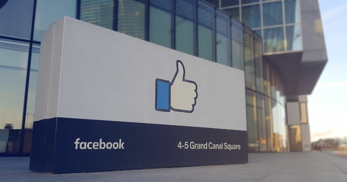 A close-up of a sign outside Facebook's offices in Dublin.
