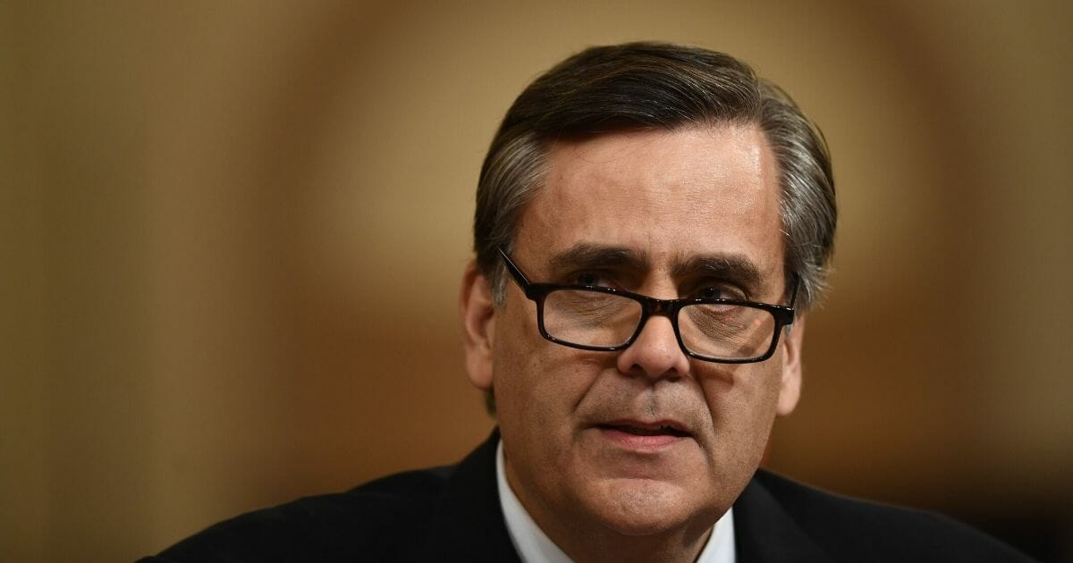 George Washington University Law School Professor Jonathan Turley speaks during a House Judiciary Committee hearing on the impeachment of President Donald Trump on Capitol Hill in Washington, D.C., on Dec. 4, 2019.