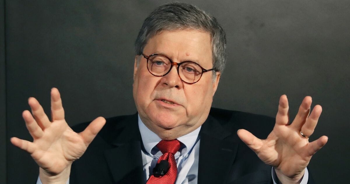 Attorney General William Barr speaks about the Justice Department's Russia investigation into the 2016 presidential campaign during The Wall Street Journal's annual CEO Council meeting at the Four Seasons Hotel on Dec. 10, 2019, in Washington, D.C.