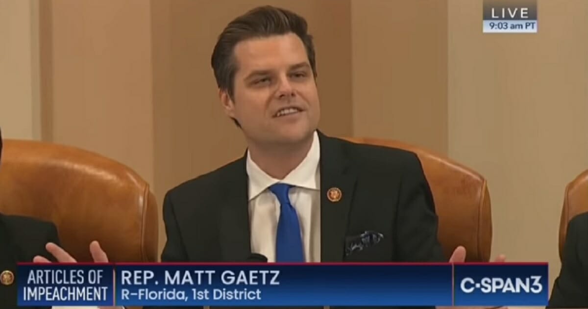 Rep. Matt Gaetz speaks during the House Judiciary Committee hearing on Thursday.