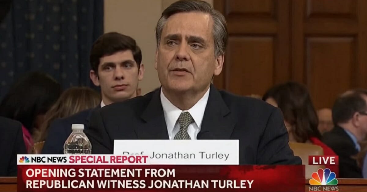 George Washington University law professor Jonathan Turley testifies Wednesday before the House Judiciary Committee.