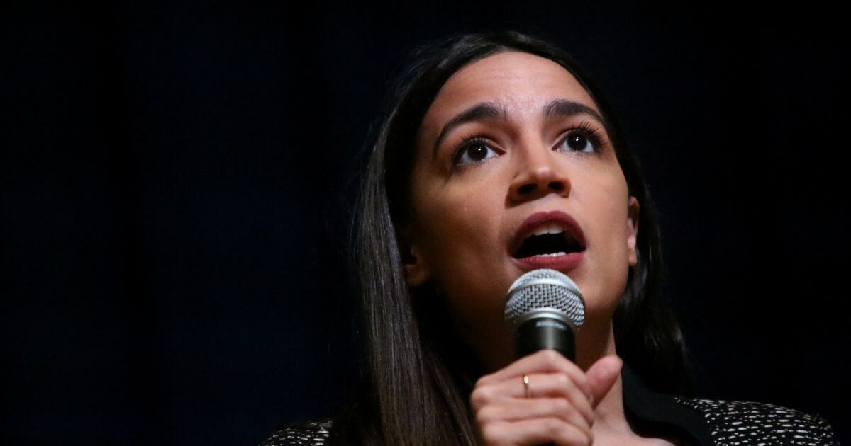 Rep. Alexandria Ocasio-Cortez (D-New York) speaks during a Green New Deal For Public Housing Town Hall on Dec. 14, 2019, in the Queens borough of New York City.