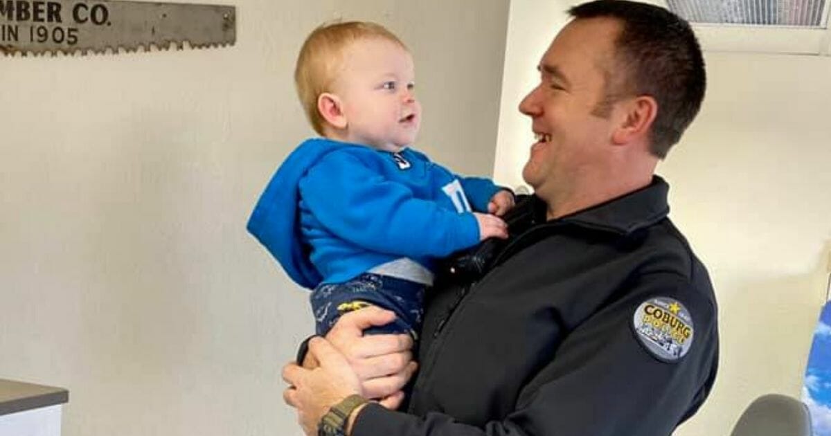 An Oregon mother of two is praising her local police and fire department for rescuing her 10-month-old son who fell into a heating vent inside the family's home.