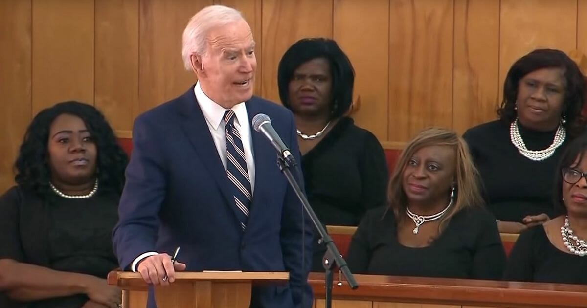 Democratic presidential candidate and former Vice President Joe Biden speaks at Bethlehem Baptist Church in Columbia, South Carolina.