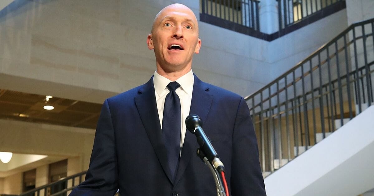 Carter Page, former foreign policy adviser for the Trump campaign, speaks to the media after testifying before the House Intelligence Committee on Nov. 2, 2017, in Washington, D.C.