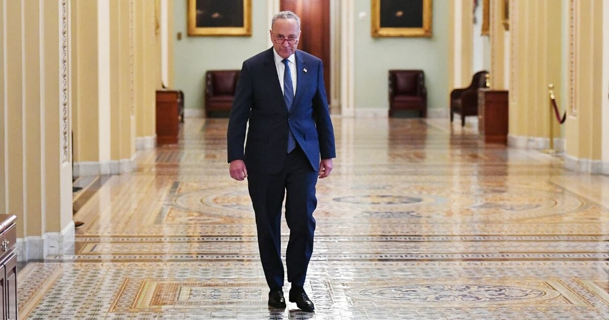 Senate Minority Leader Chuck Schumer walks to his office from the Senate chamber at the U.S. Capitol in Washington, D.C., on Jan. 3, 2020.
