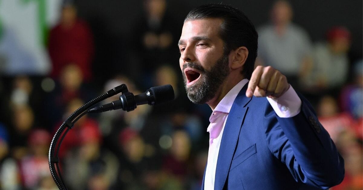Donald Trump Jr. speaks during a rally before his father, President Donald Trump, addresses the audience in El Paso, Texas, on Feb. 11, 2019.