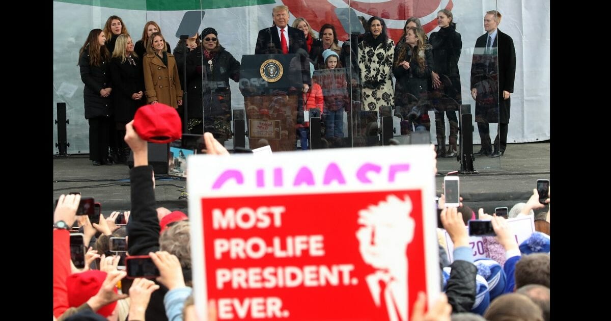 President Donald Trump speaks at the 47th March For Life rally on the National Mall on Jan. 24, 2019, in Washington, D.C.
