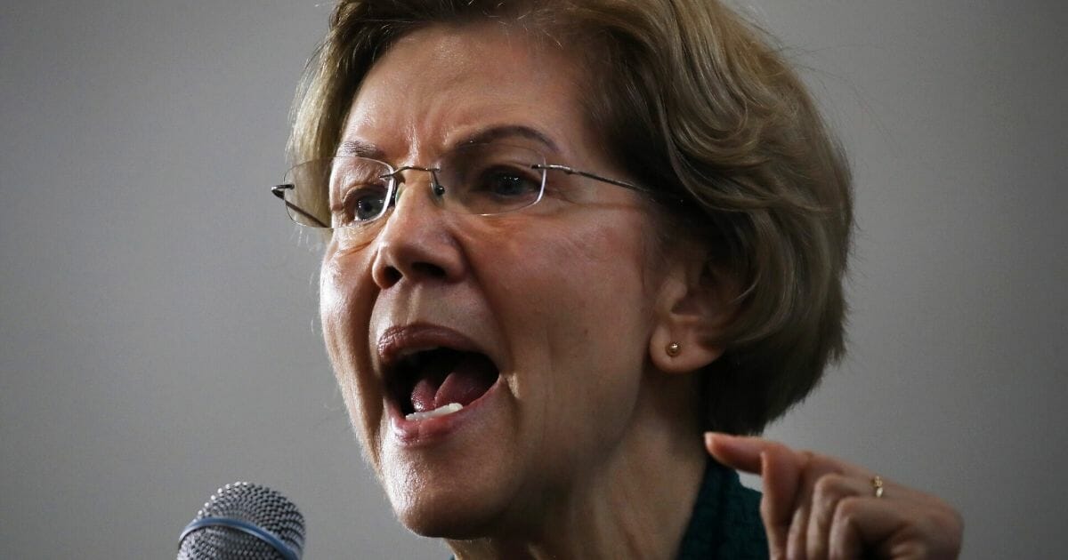 Democratic presidential candidate Sen. Elizabeth Warren of Massachusetts speaks during a town hall at Weeks Middle School in Des Moines, Iowa, on Jan. 19, 2020.