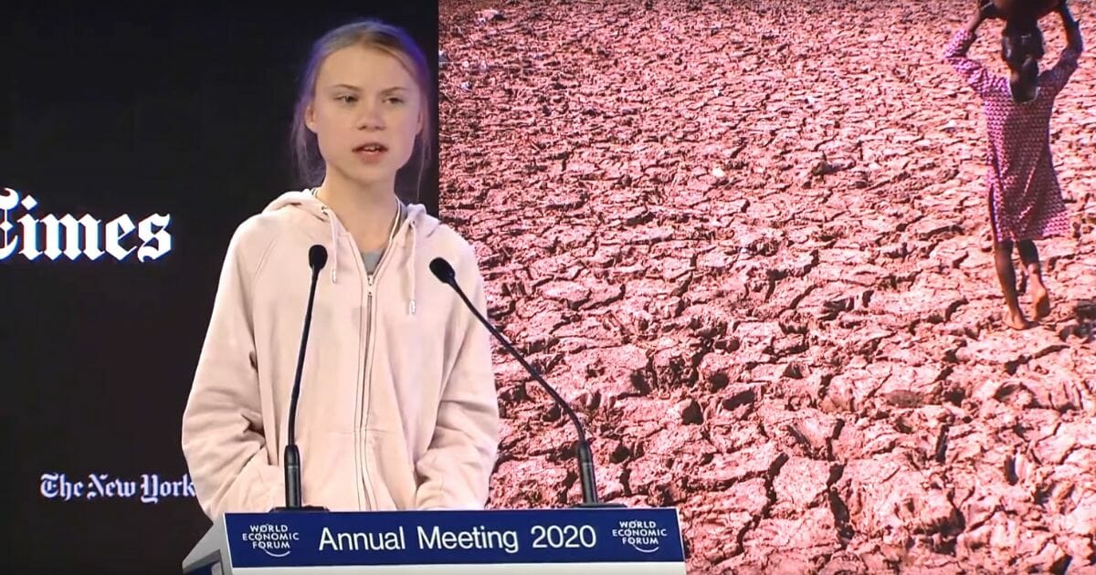 Climate change activist Greta Thunberg speaks at the World Economic Forum in Davos, Switzerland.