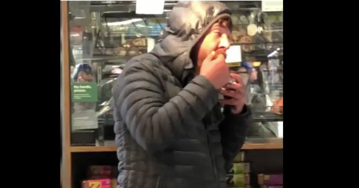 A homeless man was caught on video gorging himself at an NYC whole Foods.