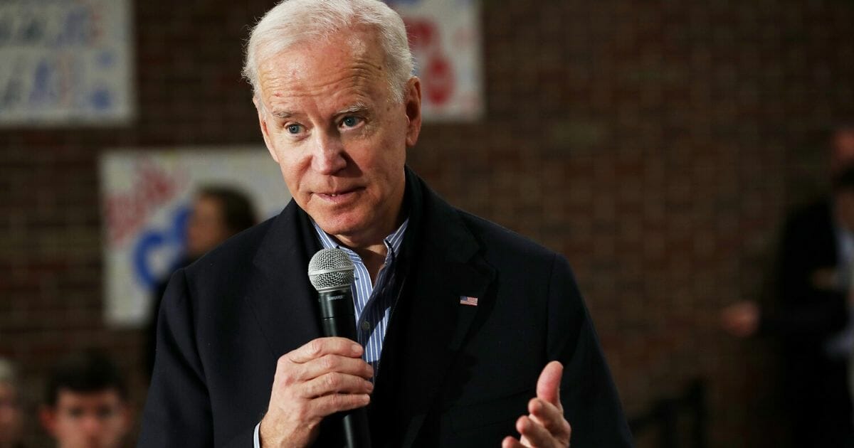 Democratic presidential candidate former Vice President Joe Biden speaks during a campaign stop at Tipton High School on Dec. 28, 2019, in Tipton, Iowa.