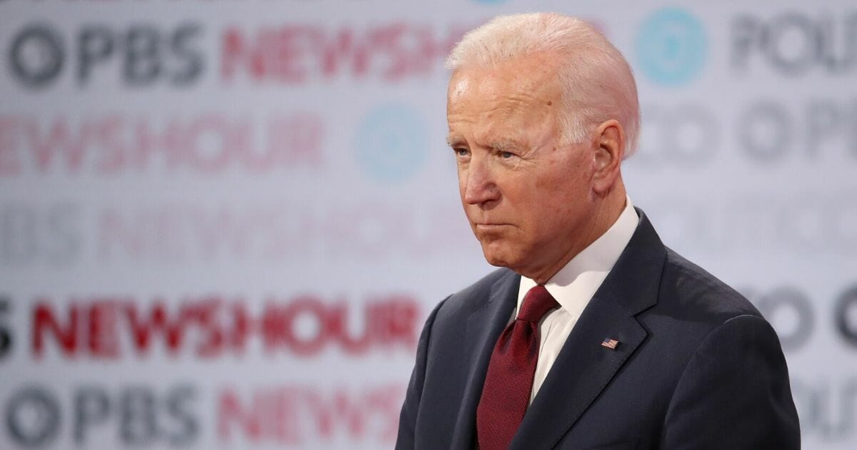 Former Vice President Joe Biden listens during the Democratic presidential primary debate at Loyola Marymount University on Dec. 19, 2019, in Los Angeles, California.