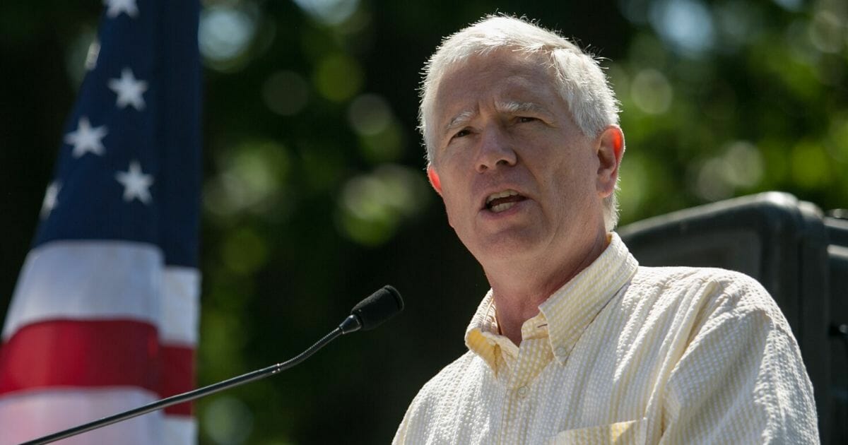Rep. Mo Brooks (R-Alabama) speaks during the DC March for Jobs in Upper Senate Park near Capitol Hill on July 15, 2013, in Washington, D.C.