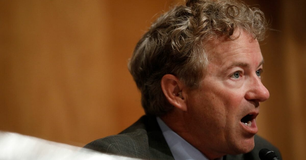 Sen. Rand Paul (R-Kentucky) speaks during a Federal Spending Oversight And Emergency Management Subcommittee hearing on June 6, 2018, on Capitol Hill in Washington, D.C.
