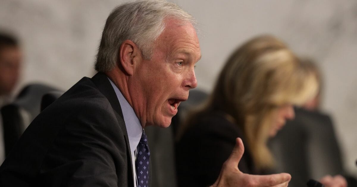 Sen. Ron Johnson (R-Wisconsin) speaks during a hearing before the Senate Commerce, Science and Transportation Committee on Oct. 29, 2019, on Capitol Hill in Washington, D.C.