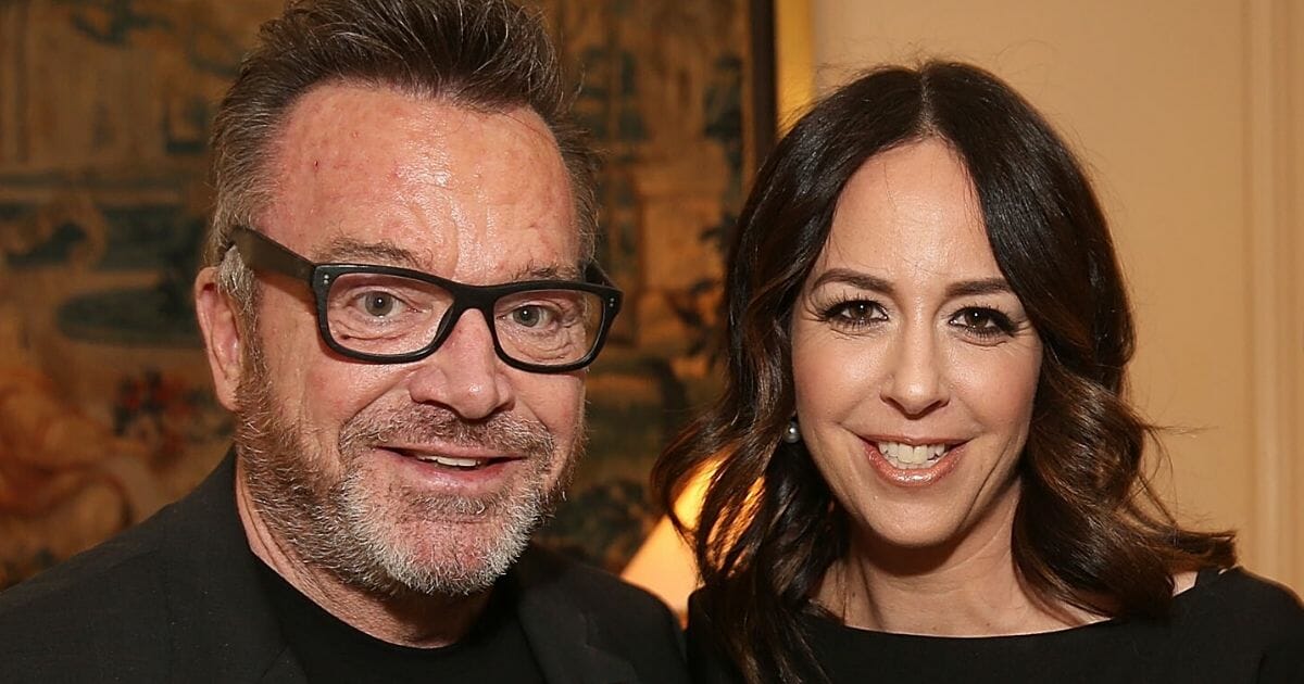 Tom Arnold and Ashley Groussman attend a party at the Beverly Wilshire Four Seasons Hotel in Beverly Hills, California, on March 4, 2018.