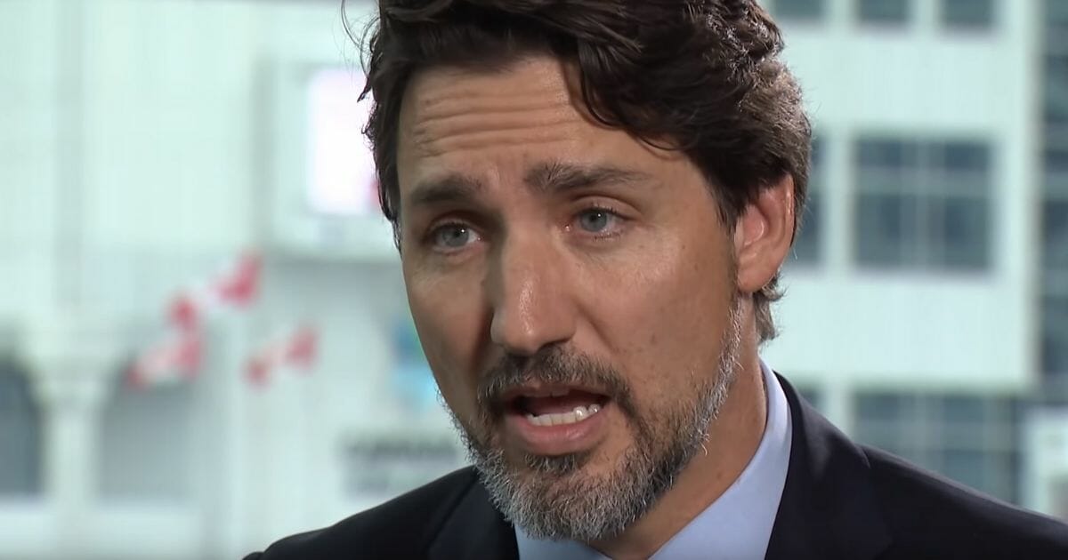 Canadian Prime Minister Justin Trudeau speaks during an interview with Global News.