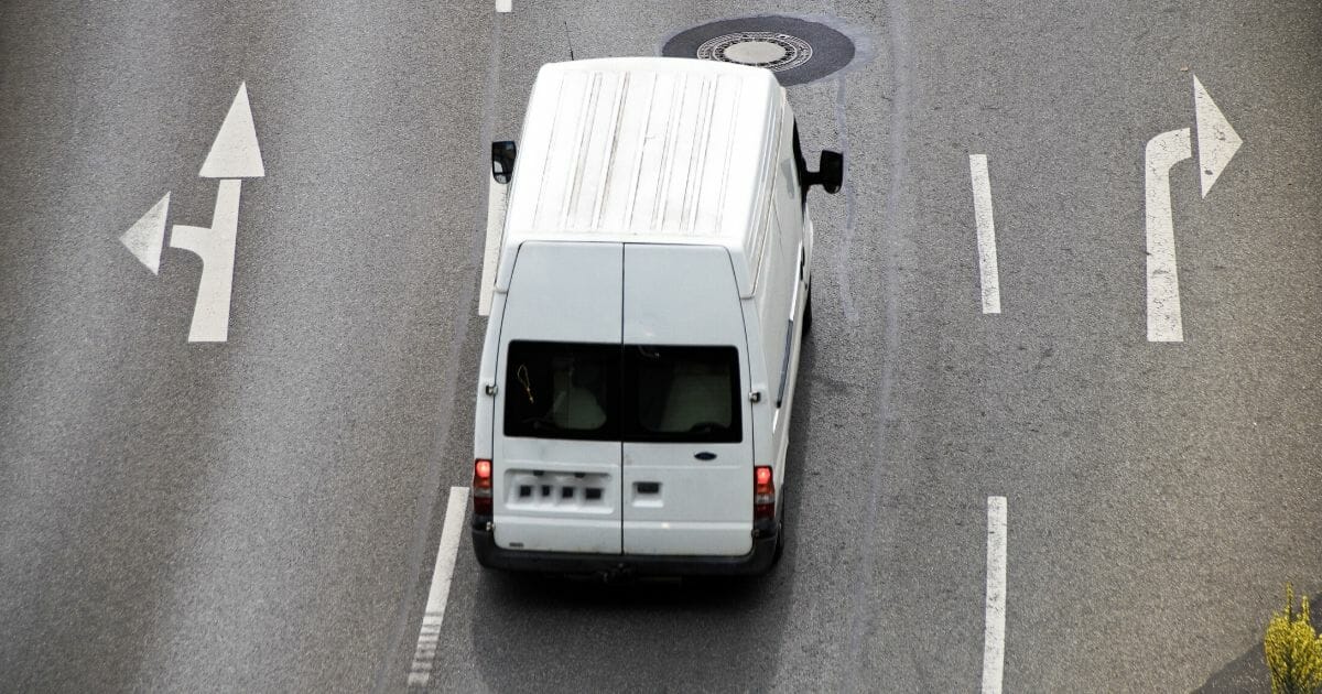 A stock image of a white van.