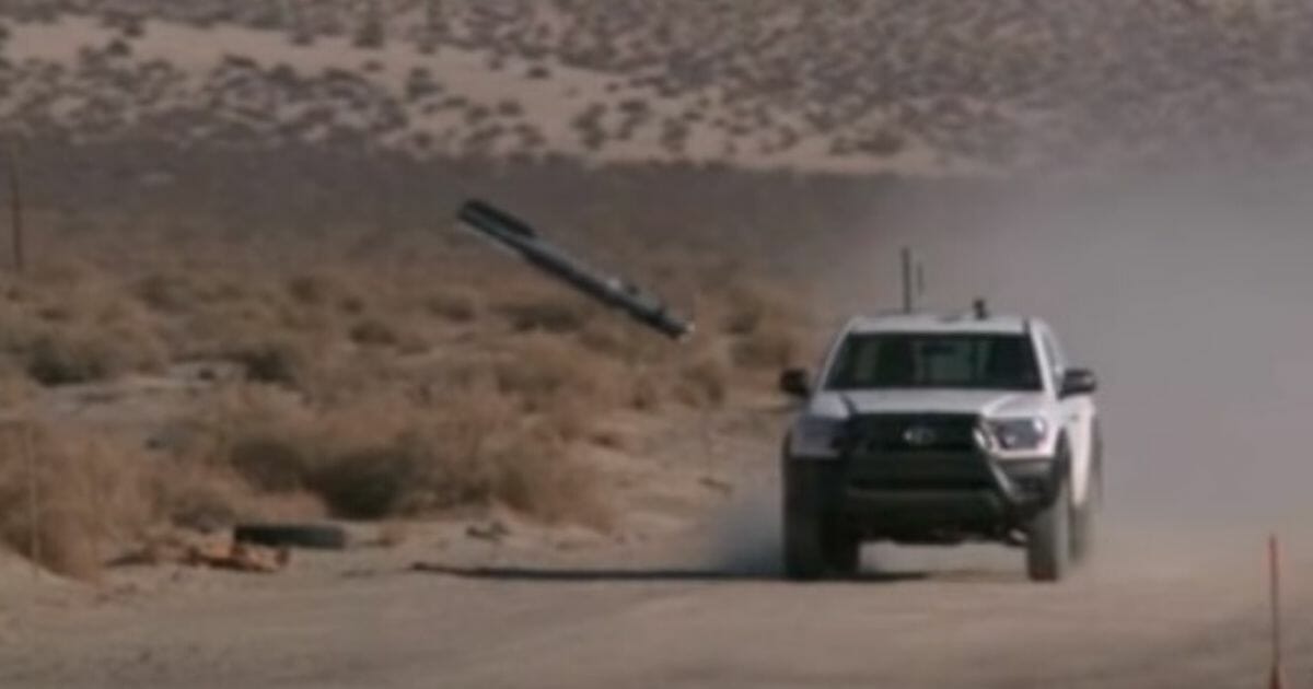 Missile from a Reaper drone milliseconds away from shredding a target.