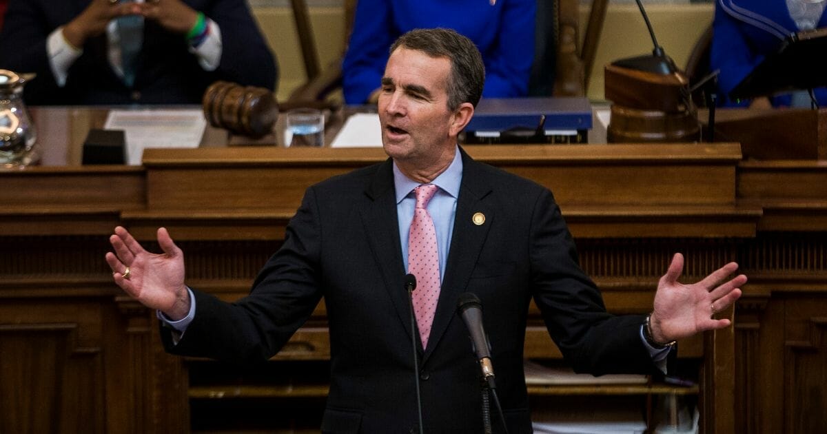 Virginia Gov. Ralph Northam delivers the State of the Commonwealth address at the Virginia State Capitol on Jan. 8, 2020 in Richmond, Virginia.