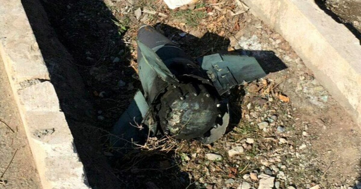 Remains of a missile, reportedly found near a doomed Ukrainian plane's flight path.