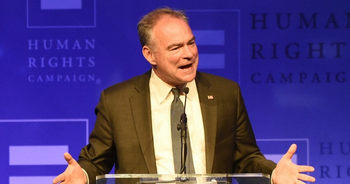 Virginia Sen. Tim Kaine is pictured at The Human Rights Campaign 2017 Los Angeles Gala Dinner at JW Marriott Los Angeles.