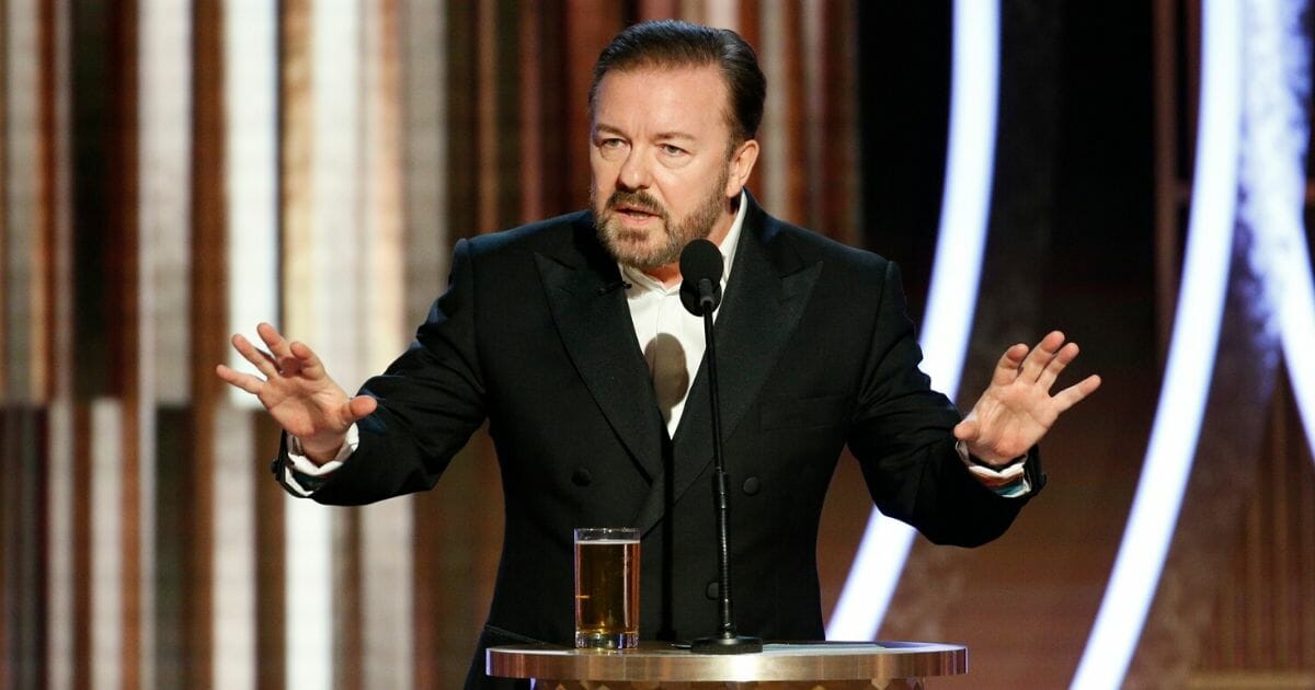 Comedian Ricky Gervais hosts Sunday night's Golden Globes.