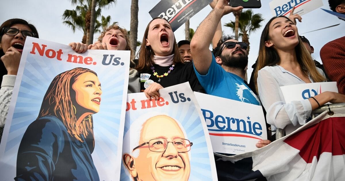 Bernie Sanders supporters at a December event in Los Angeles.