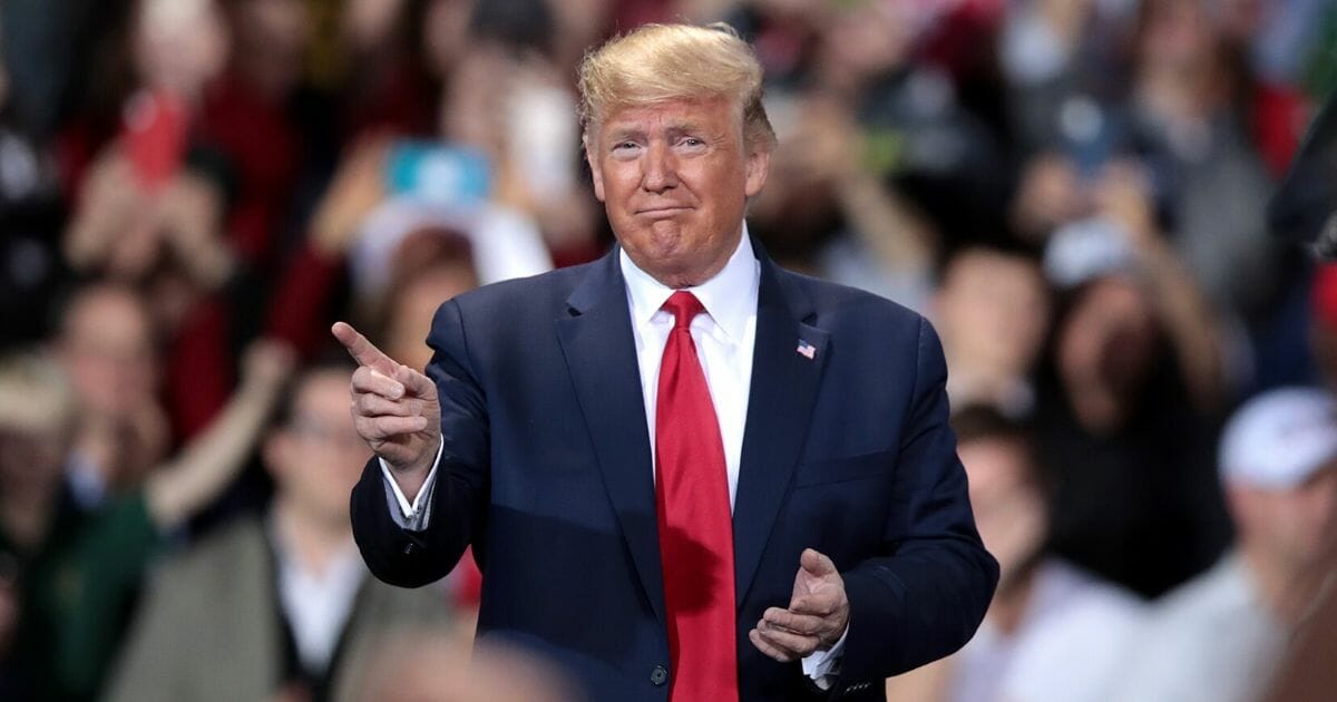 President Donald Trump hosts a Merry Christmas Rally at the Kellogg Arena on Dec. 18, 2019 in Battle Creek, Michigan.