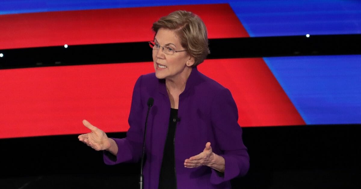 Massachusetts Sen. Elizabeth Warren speaks during the Democratic presidential primary debate at Drake University on Jan. 14, 2020, in Des Moines, Iowa.