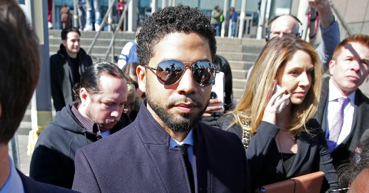 Actor Jussie Smollett is pictured after a court appearance at Leighton Courthouse on March 26, 2019, in Chicago.