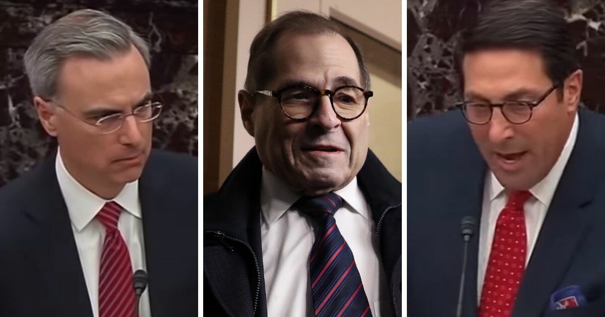 From left: White House counsel Pat Cipollone, left; Rep. Jerrold Nadler; and Jay Sekulow, a member of President Donald Trump's legal team.
