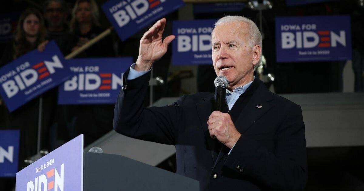 Former Vice President Joe Biden speaks at an Iowa campaign event Saturday in Ankeny.