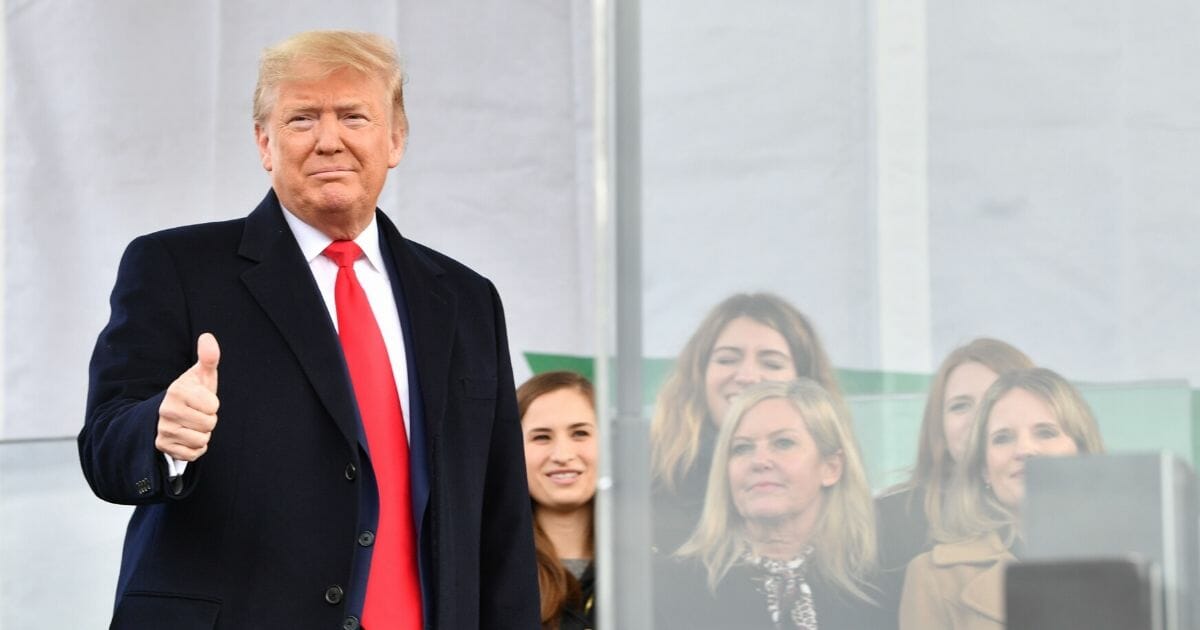 President Donald Trump arrives to speak at the 47th annual March for Life in Washington, D.C., on Jan. 24, 2020.