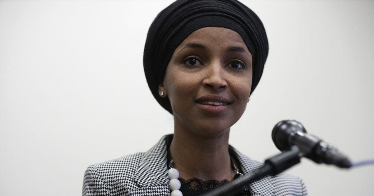 Rep. Ilhan Omar at a Capitol Hill news conference.