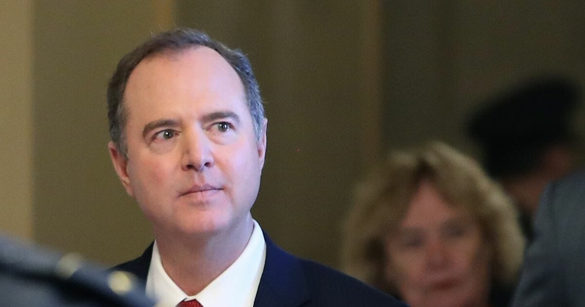 House impeachment manager Rep. Adam Schiff of California walks to the Senate Chamber inside the U.S. Capitol for President Donald Trump's Senate impeachment trial on Jan. 28, 2020, in Washington, D.C.