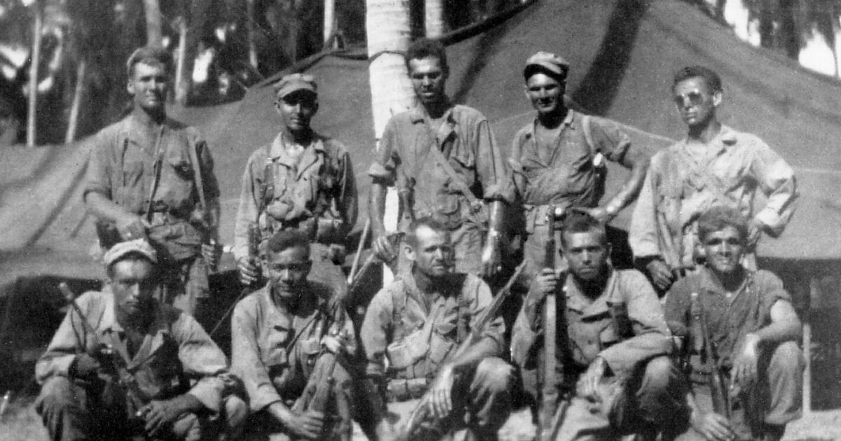 The Alamo Scouts after the raid at Cabanatuan in 1945.