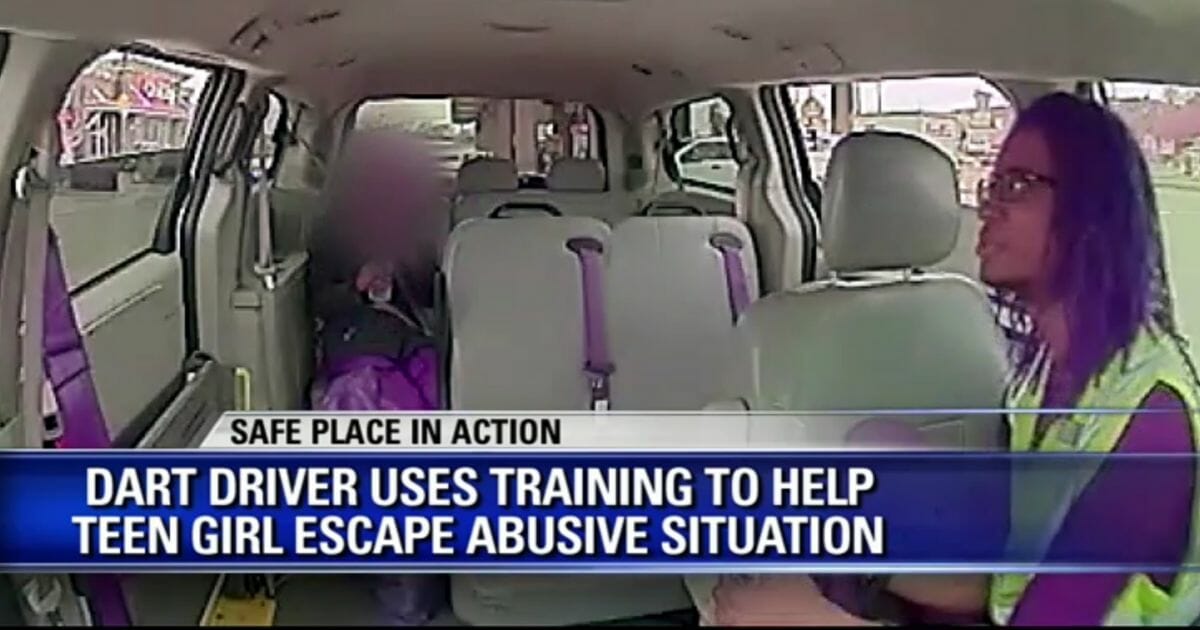 A new van driver with DART was able to help a young woman who was in danger.