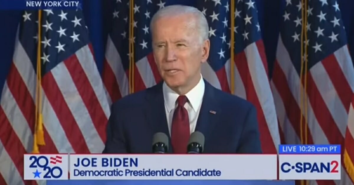 Former Vice President Joe Biden speaks in New York City on Tuesday.